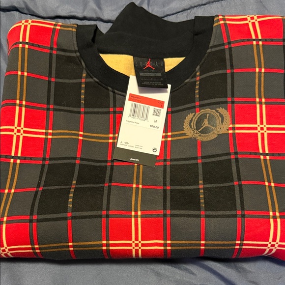 Jordan Other - Jordan Red Black Plaid Crewneck Sweater